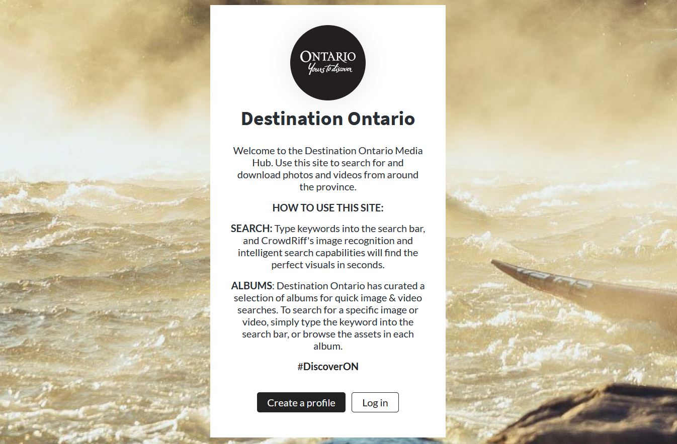 Destination Ontario Crowdriff site