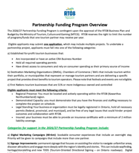 Screenshot of text-heavy page—only top heading "Partnership Funding Program Overview" is legible